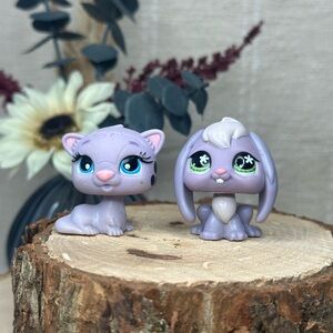 LPS & Bratz Purple Animals Set of 2 Lil Angelz Pet and Purple Bunny #648